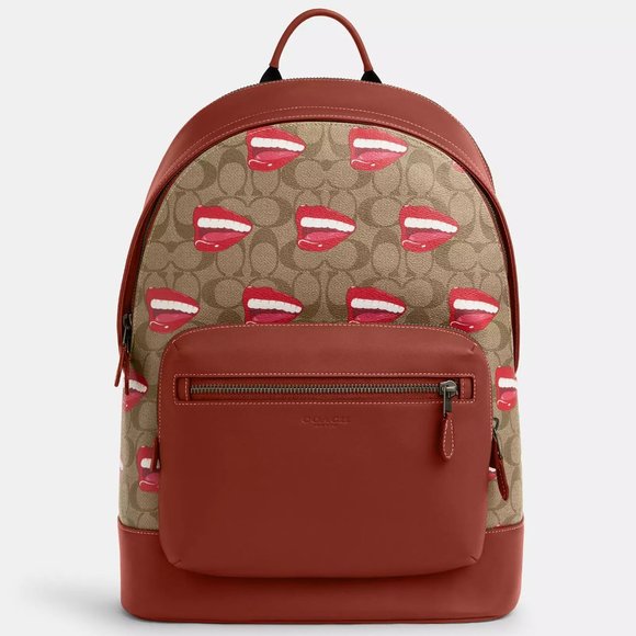 💋Coach X Tom Wesselmann West Backpack In Signature Canvas - Picture 1 of 7